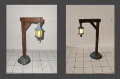 Simple LED Street Lantern For Tabletop Games (Dungeons And Dragons, Pathfinder, Etc…) 3D Printer Model