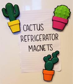 Cactus Refrigerator Magnets 3D Printer Model