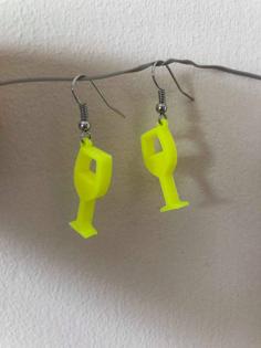 Wine Glass Earrings 3D Printer Model