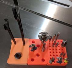 Router Bit Wrench & Collet Caddy 3D Printer Model