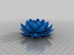 Lotus Flower Tea Candle Holder 3D Printer Model