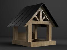 Cabin Style Bird House 3D Printer Model