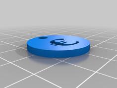 Coin For Shopping Cart (1 €) With Key Hole 3D Printer Model