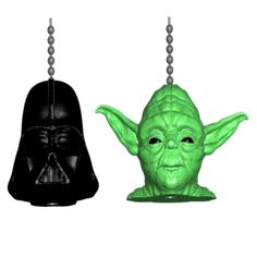 Darth Vader / Yoda Pull Ball Chain Or Keychain Knob | Handle | Fob | Finials 3D Printer Model