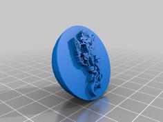 Wolf And Rose Stamp 3D Printer Model