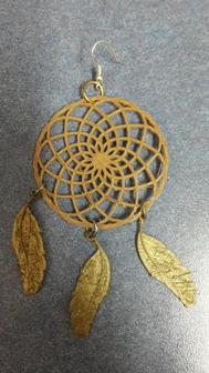 Dream Catcher And Feather Earrings 3D Printer Model