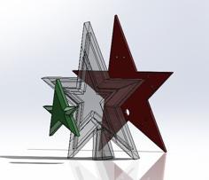 Christmas Tree Star Topper Hollow 3D Printer Model