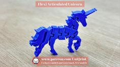 Flexi Articulated Unicorn (Print In Place) 3D Printer Model