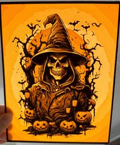 Halloween Skeleton Witch – Hueforge Print 3D Printer Model