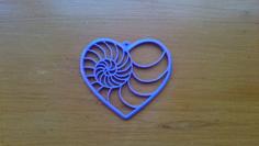 Fibonacci Heart Shell 3D Printer Model