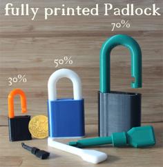 Simple Padlock (100% Printed) 3D Printer Model