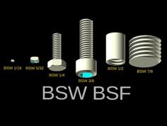 BSW/BSF Bolts Library 3D Printer Model