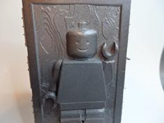 Carbonite Encased LEGO Mini Figure With Optional Control Panels And 2 Stands 3D Printer Model