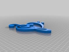 Music Notes Heart 3D Printer Model