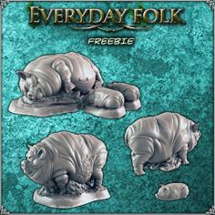 Pigs – SUPPORT FREE – EVERYDAY FOLK 3D Printer Model