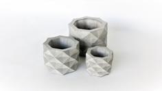 Geometric Concrete Pot Mold 3D Printer Model