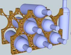 Modular Wine Rack 3D Printer Model