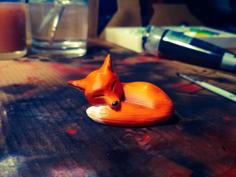 Little Cute Sleeping Fox 3D Printer Model