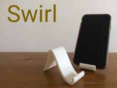 ‘Swirl’ Universal Phone Stand 3D Printer Model