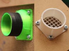 Tube Adapter Flange With Optional Grating (Parametric) 3D Printer Model