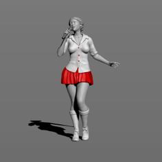 Girl With A Microphone 3D Printer Model