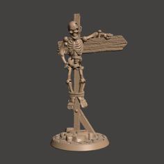 28mm Undead Skeleton Sign / Signpost 3D Printer Model