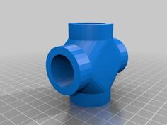 3/4″ PVC Cross Joint Pipe Fitting 3D Printer Model