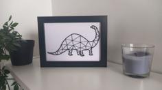 Diplodocus Wall Art 2D | Dinosaur Wall Art 3D Printer Model