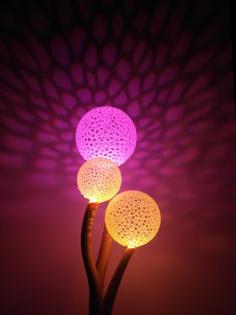 Voronoi Blowball Flower – Lighted Decoration 3D Printer Model