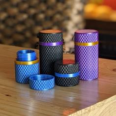 Knurled Screw-Top Container – Customizable 3D Printer Model