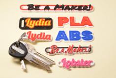 Customizable Multiline Tag Or Keychain 3D Printer Model