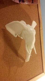 Geometric Low Poly Elephant Head Supported 3D Printer Model