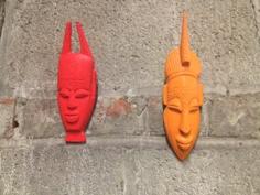 African Mask Wall Hanging Set! 3D Printer Model