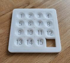 Sliding Puzzle 4×4 Print In Place 3D Printer Model