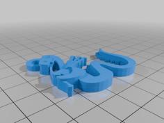 Loch Ness Monster Piping Keychain 3D Printer Model