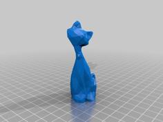 Low Poly Leaning Cat 3D Printer Model