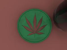 Beer Mat / Drink Coaster -marijuana 3D Printer Model