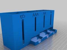 Battery Dispenser AA, AAA, 9V With Low Battery Box 3D Printer Model