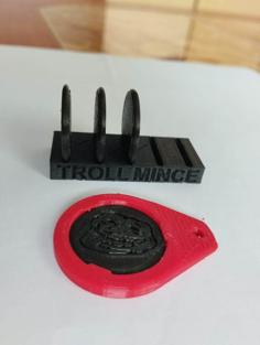 TROLL Shopping Cart Coin + Magnetic Holder & Keychain 3D Printer Model