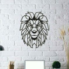 Lion Wall Sculpture 2D 3D Printer Model