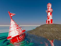 Lighthouse-Buoy, Dual Extruder Test 3D Printer Model