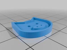 REMIX Cat (Sewing) Button By Pluto0o0(Added A Nose To Make It A Pig) 3D Printer Model