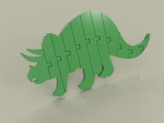 Flexi Articulated Triceratops 3D Printer Model