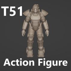 Fallout Power Armor T51 Action Figure 3D Printer Model