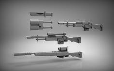 Lasgun, Snipers, Gear 3D Printer Model