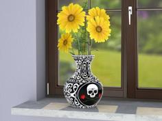 Skull Vase Ornament Style 3D Printer Model