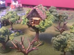 Tree House, Wargames Tree Building Feature Terrain – 15mm 3D Printer Model