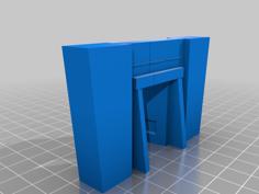 WW2 Concrete Island Bunker Basic Doorways 3D Printer Model