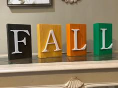 FALL Letters Decorative Sign 3D Printer Model