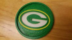 Green Bay Packers Coaster (3 Color) 3D Printer Model